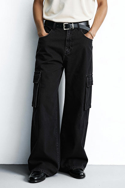 Men's Loose Jean With Pocket - Black
